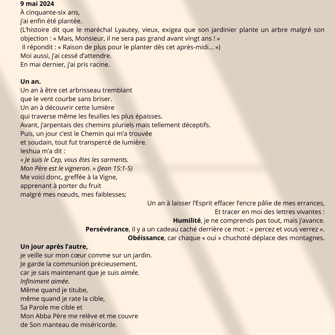 1 en devenir en Christ poeme